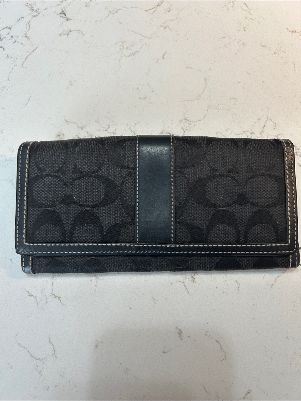 Coach Black Signature Continental Wallet